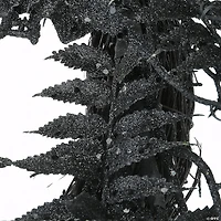 National Tree Company 24 in. Halloween Black Fern and Bats Wreath