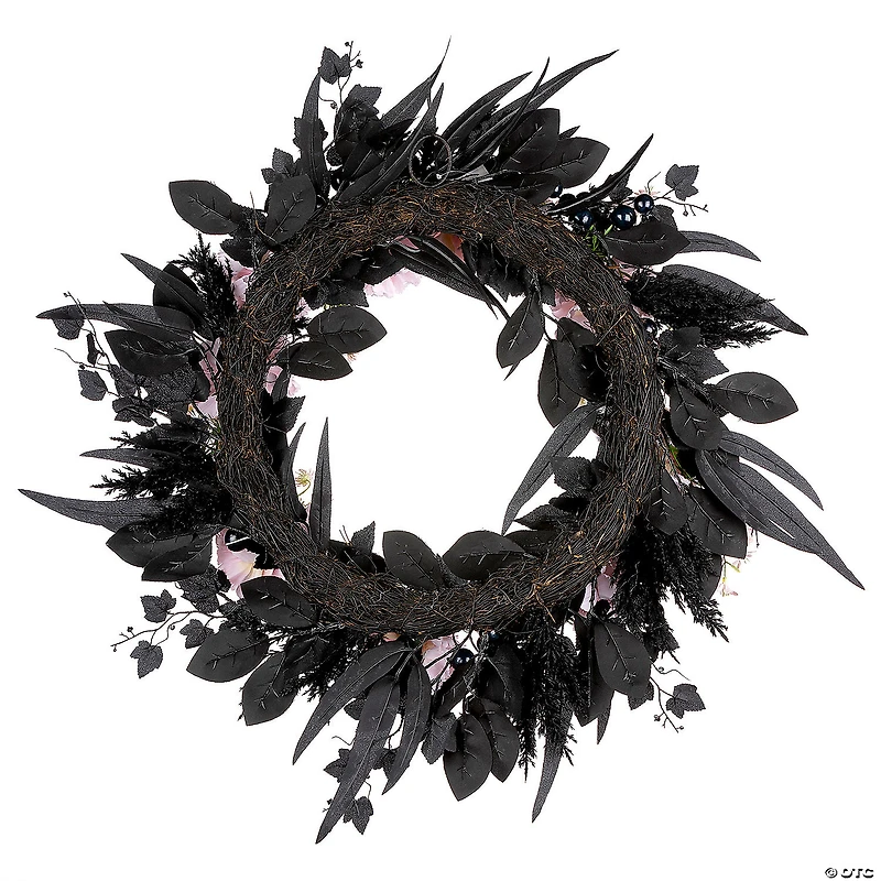 National Tree Company 26" Artificial Pretty Morbid Pink Carnation Halloween Wreath