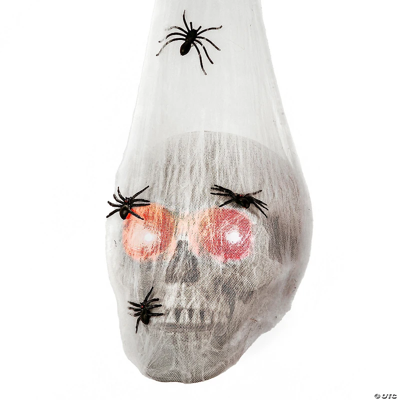 National Tree Company 27 in. Animated Halloween Hanging Skull, Sound Activated