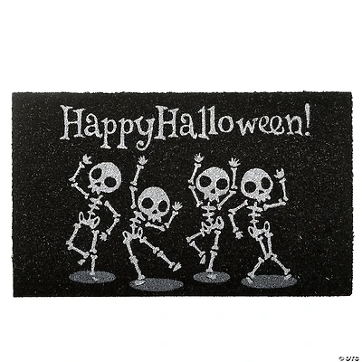 National Tree Company 30 in. "Happy Halloween!" Dancing Skeletons Coir Doormat