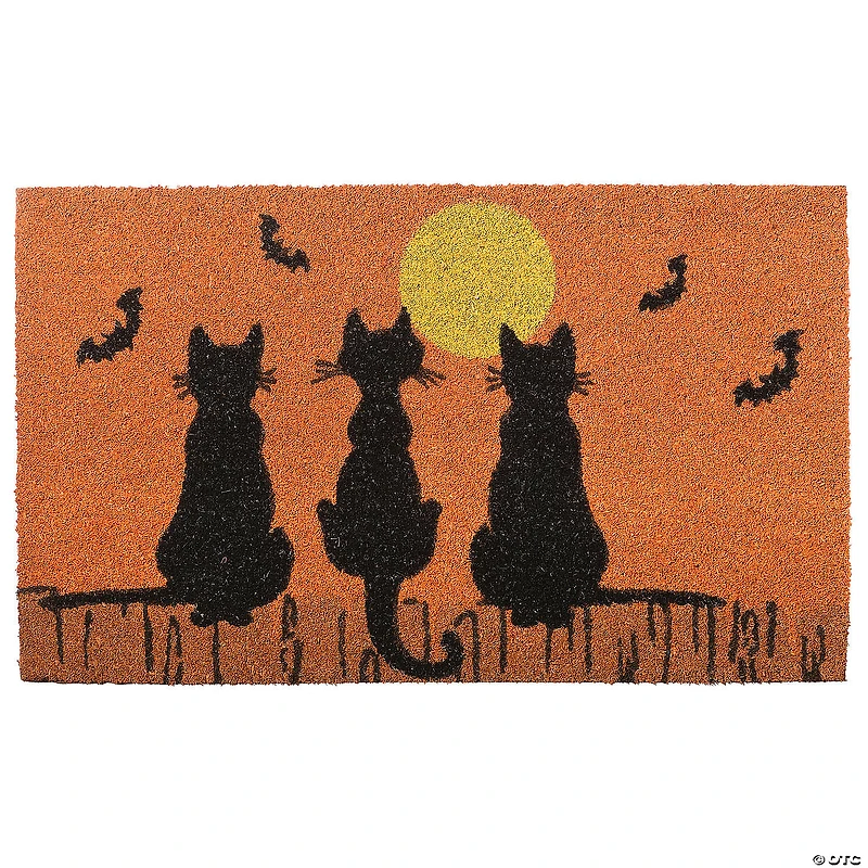 National Tree Company 30 in. Three Black Cats Halloween Coir Doormat