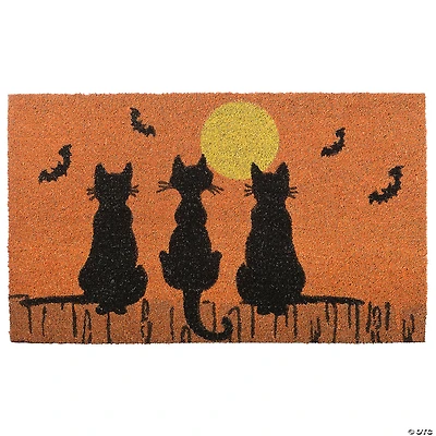 National Tree Company 30 in. Three Black Cats Halloween Coir Doormat
