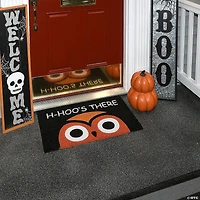 National Tree Company 30" "WHO'S THERE" Owl Doormat Decoration
