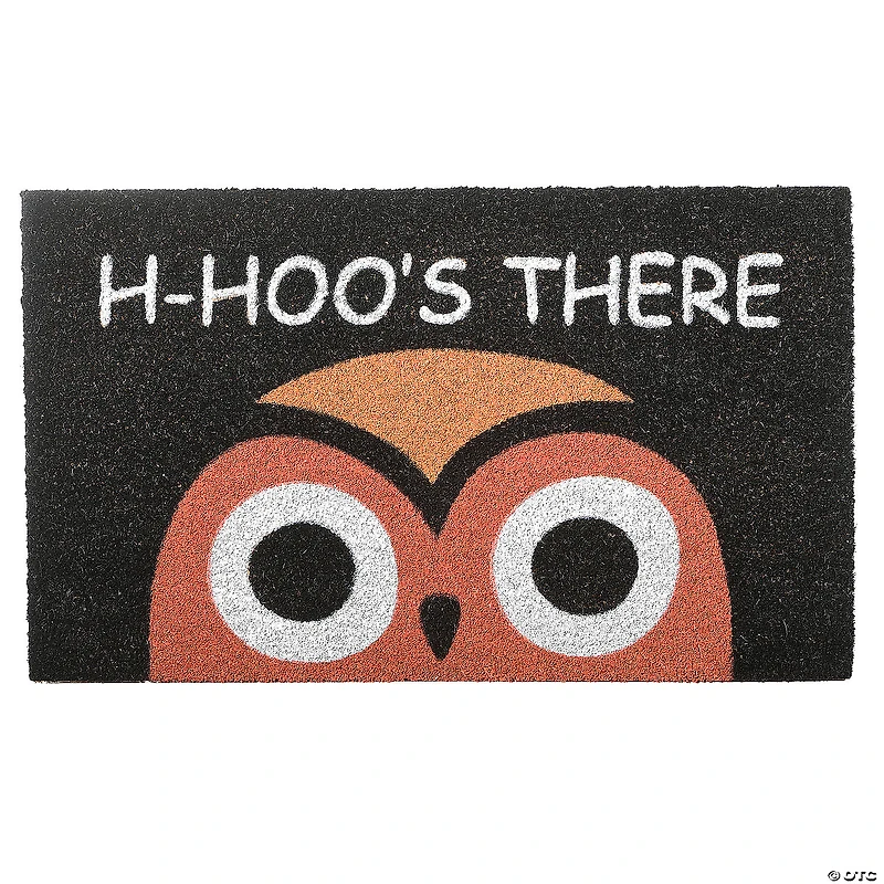 National Tree Company 30" "WHO'S THERE" Owl Doormat Decoration