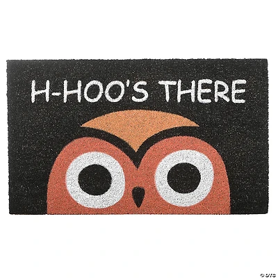 National Tree Company 30" "WHO'S THERE" Owl Doormat Decoration