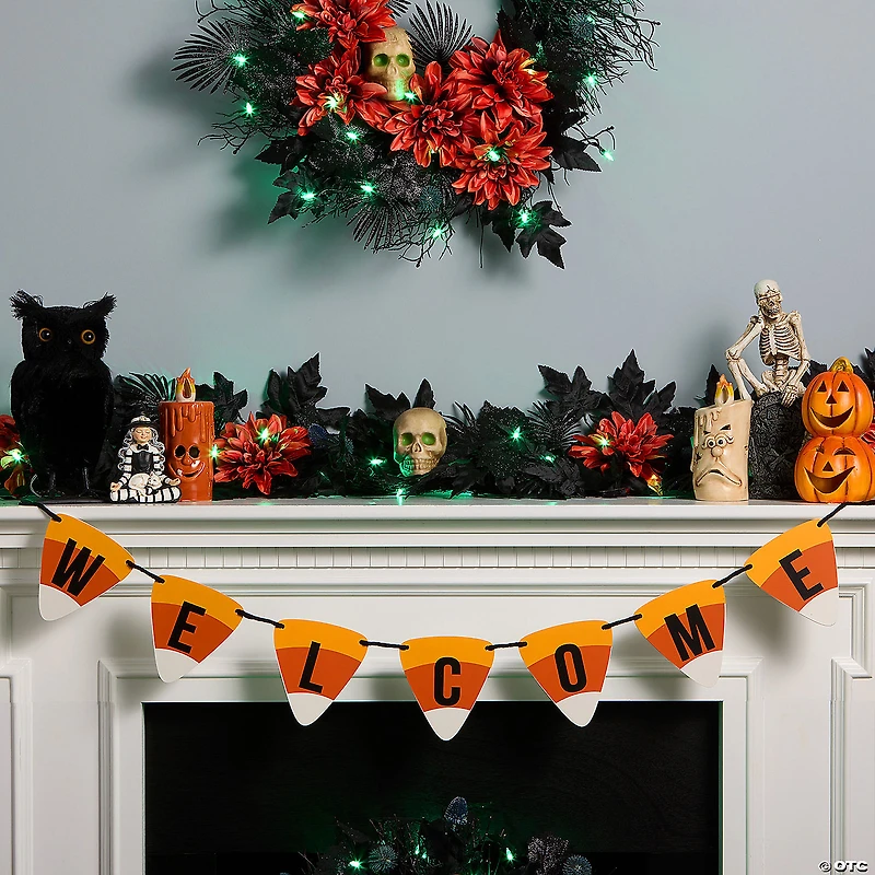 National Tree Company 31" Candy Corn "Welcome" Hanging Banner