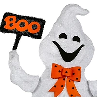 National Tree Company 31 in. Pre-Lit Ghost with BOO Banner Garden Stake
