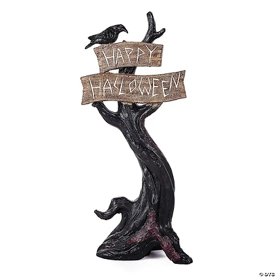 National Tree Company 32 in. Halloween Tree with Sign