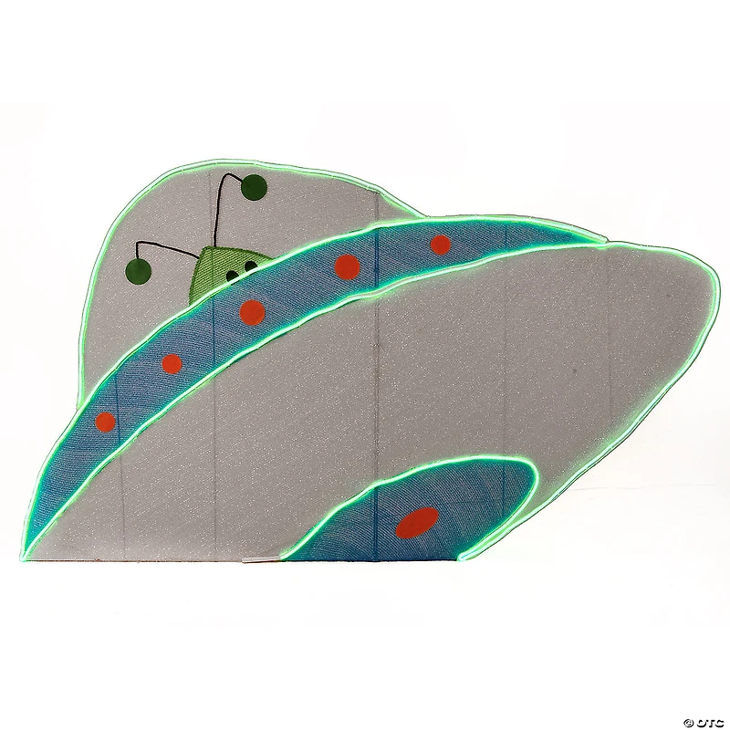 National Tree Company 35 in. Halloween Alien Spacecraft with LED Light Strips
