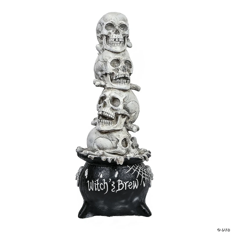 National Tree Company 38 in. Halloween Stacked Skulls Cauldron
