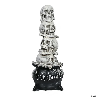 National Tree Company 38 in. Halloween Stacked Skulls Cauldron