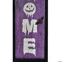 National Tree Company 39 in. Halloween "Unwelcome" Porch Sign, Coffin Shape