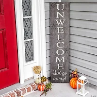 National Tree Company 39 in. Halloween "Unwelcome Porch Sign with Spider Webs