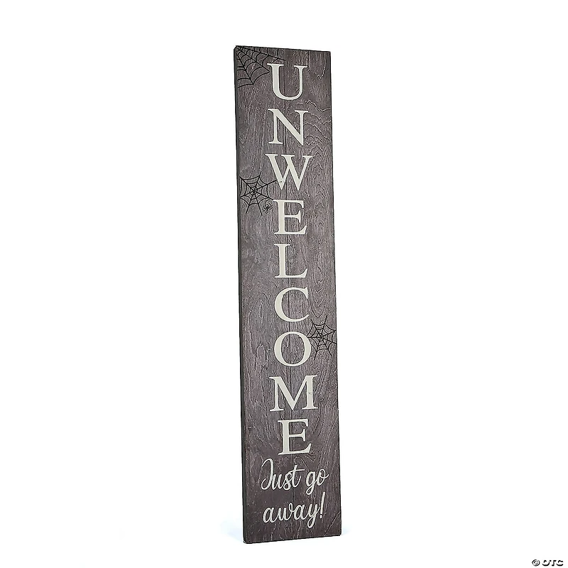 National Tree Company 39 in. Halloween "Unwelcome Porch Sign with Spider Webs