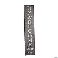 National Tree Company 39 in. Halloween "Unwelcome Porch Sign with Spider Webs