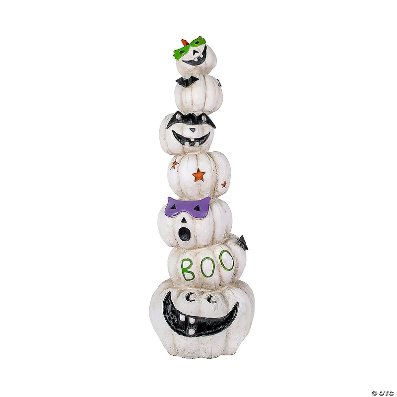 National Tree Company 47 in. Stacked White Halloween Jack-O-Lanterns