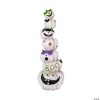 National Tree Company 47 in. Stacked White Halloween Jack-O-Lanterns