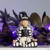 National Tree Company 5" Black and White Yoga Witch Tabletop Decoration