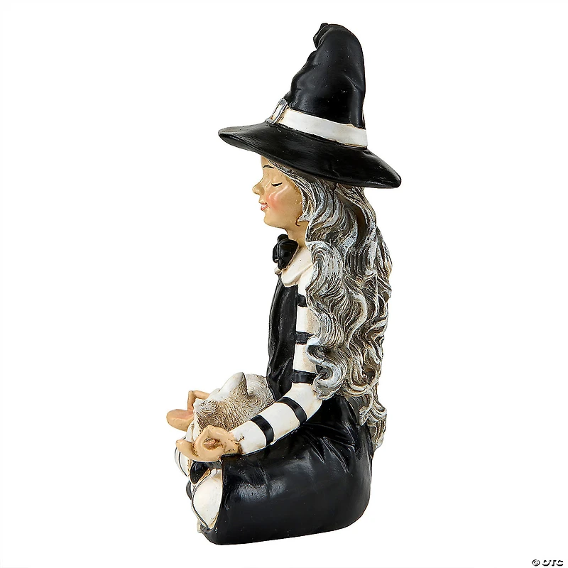 National Tree Company 5" Black and White Yoga Witch Tabletop Decoration