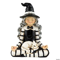 National Tree Company 5" Black and White Yoga Witch Tabletop Decoration