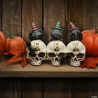National Tree Company 5 in. EEK Skulls with Black Cats