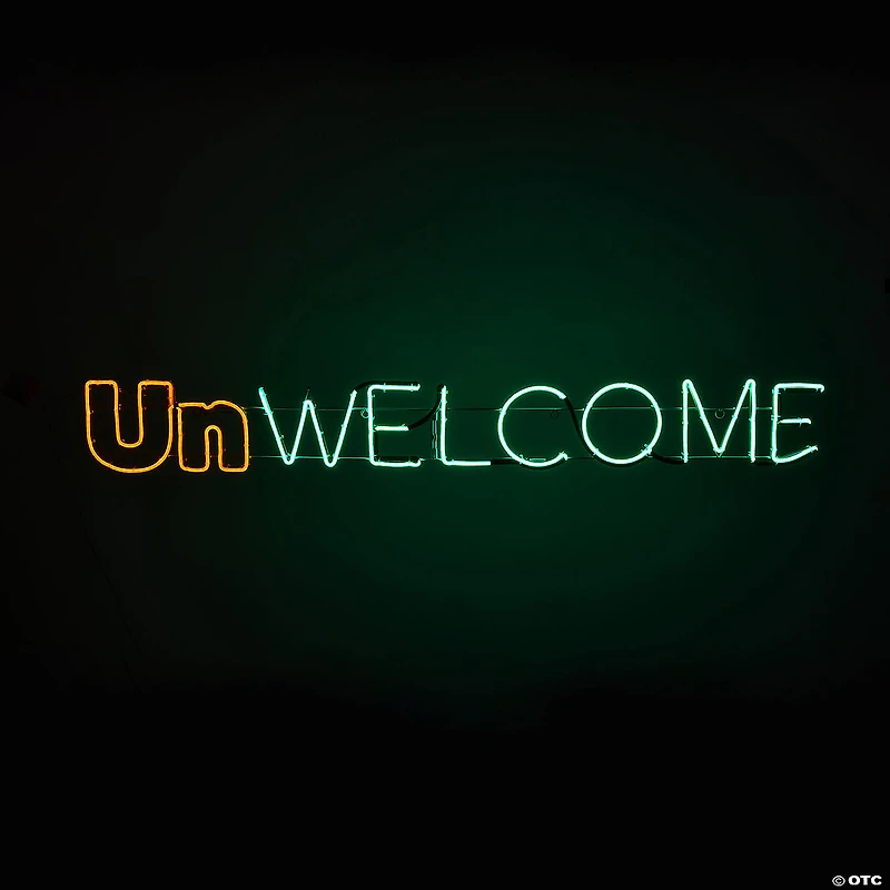 National Tree Company 50 in. Halloween "Unwelcome" Neon Style Sign