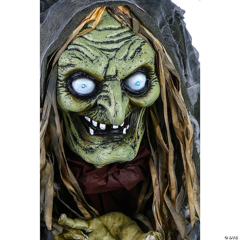 National Tree Company 59 in. Animated Halloween Green Witch, Sound Activated