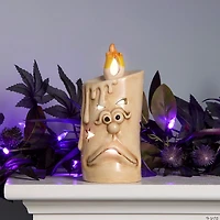 National Tree Company 6.5" White Halloween Porcelain Candle, 1 Warm White LED Light