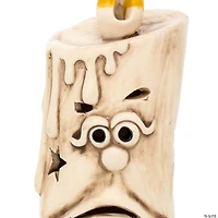 National Tree Company 6.5" White Halloween Porcelain Candle, 1 Warm White LED Light
