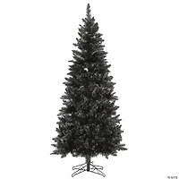 National Tree Company 6 ft. Black Slim Tree with String of Orange Lights