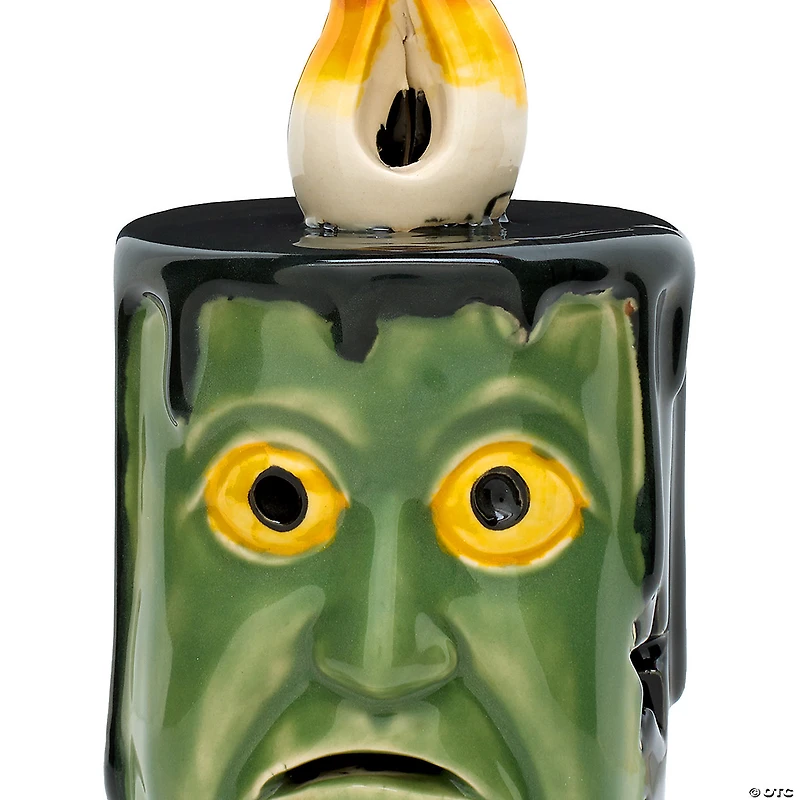 National Tree Company 6" Green Halloween Porcelain Candle, 2 Warm White LED Light, Set of 2