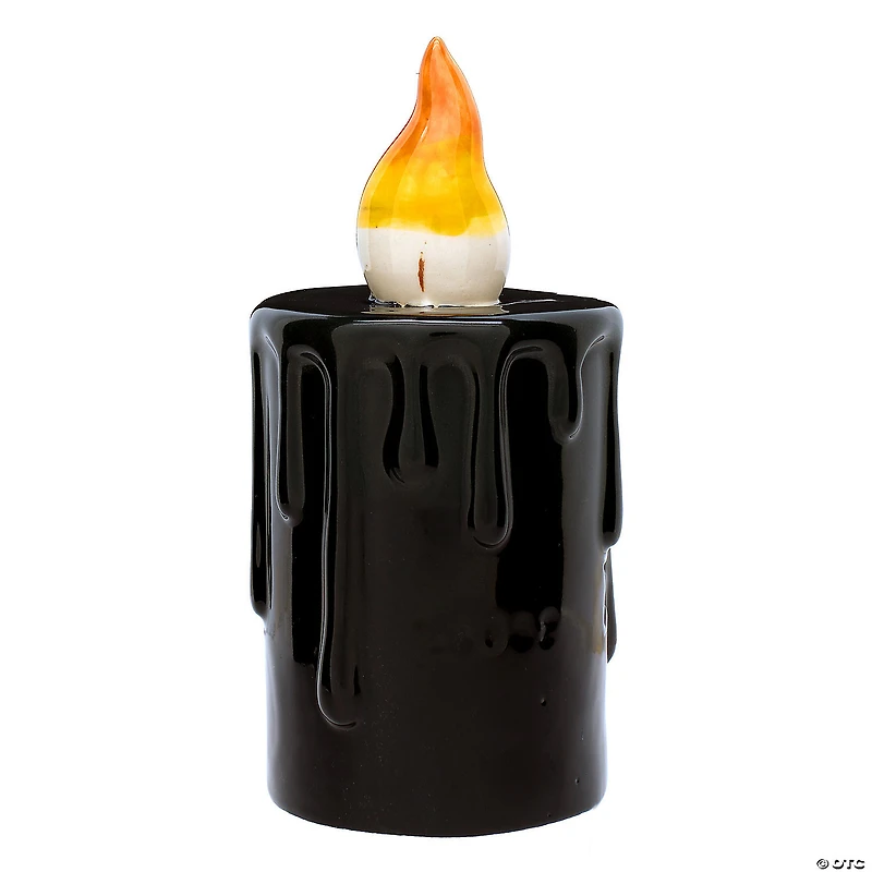 National Tree Company 6" Green Halloween Porcelain Candle, 2 Warm White LED Light, Set of 2