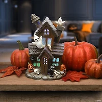 National Tree Company 6 in. Black Haunted House with LED Light
