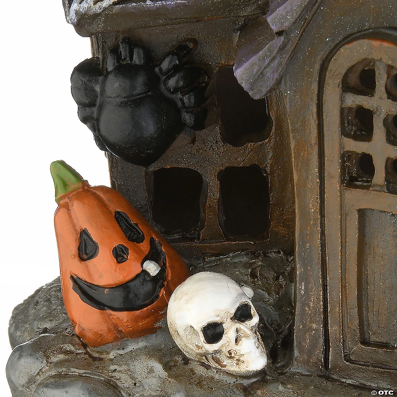 National Tree Company 6 in. Black Haunted House with LED Light