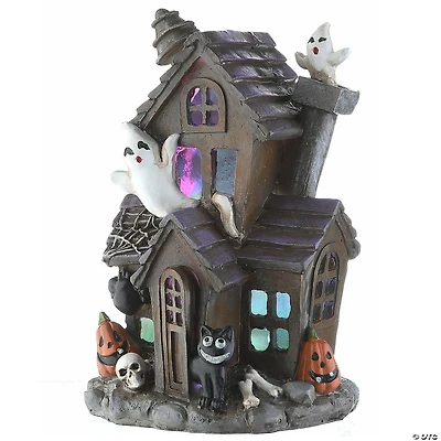 National Tree Company 6 in. Black Haunted House with LED Light