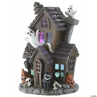 National Tree Company 6 in. Black Haunted House with LED Light