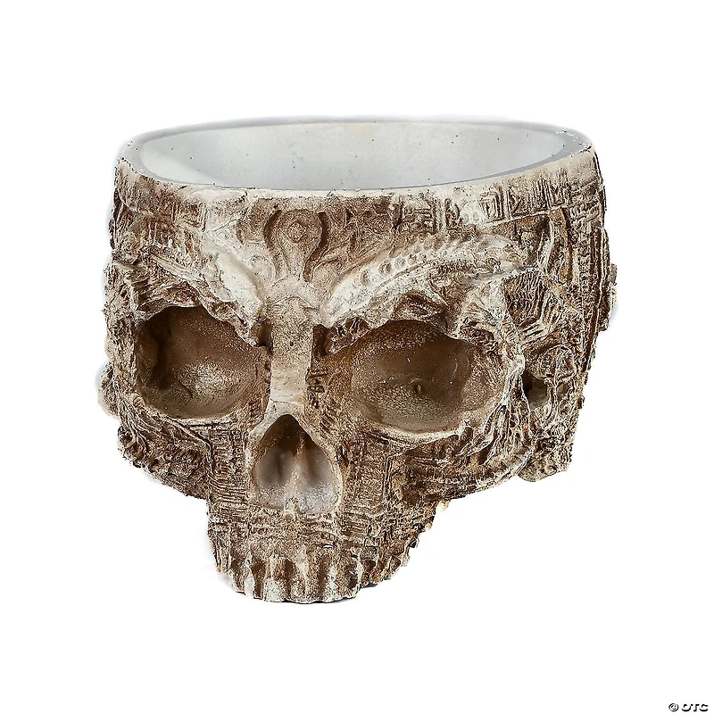 National Tree Company 6 in. Halloween Half Skull Flowerpot