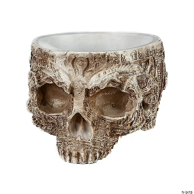 National Tree Company 6 in. Halloween Half Skull Flowerpot