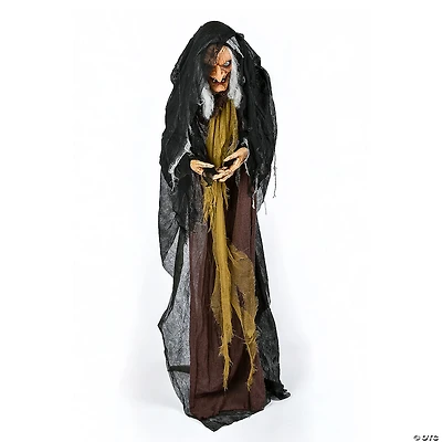 National Tree Company 63 in. Animated Halloween Old Hag Witch, Sound Activated