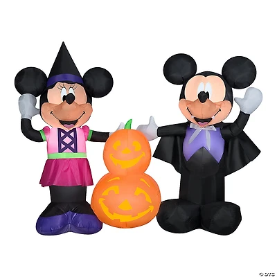 National Tree Company 66 in. Inflatable Halloween Mickey and Minnie with Pumpkins