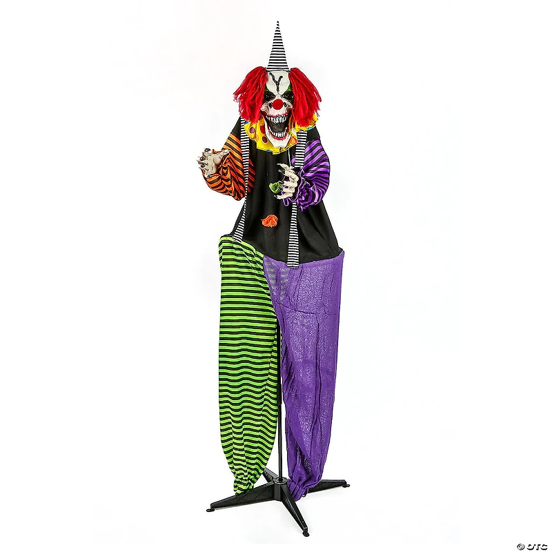 National Tree Company 67 in. Animated Halloween Baggy Pants Clown, Sound Activated