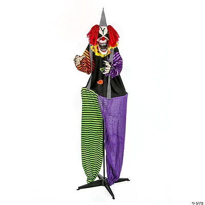 National Tree Company 67 in. Animated Halloween Baggy Pants Clown, Sound Activated