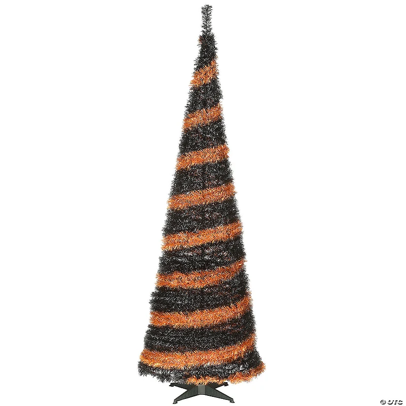 National Tree Company 7.5 ft. Halloween Orange and Black Pop-Up Tree