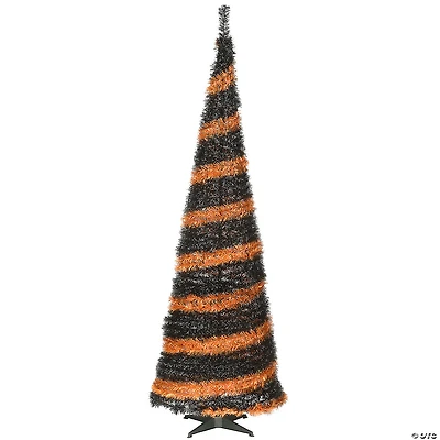 National Tree Company 7.5 ft. Halloween Orange and Black Pop-Up Tree