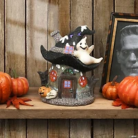 National Tree Company 7 in. Black Hat Haunted House with LED Light