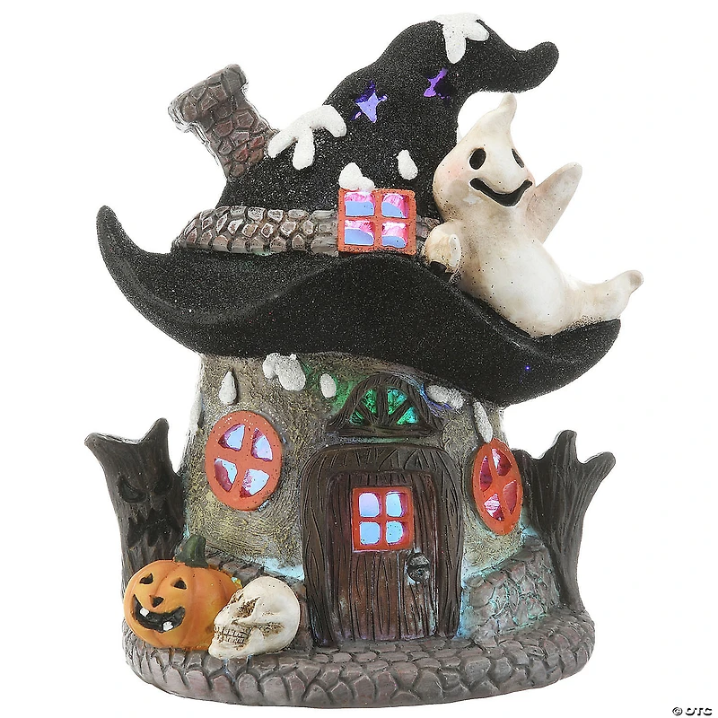 National Tree Company 7 in. Black Hat Haunted House with LED Light