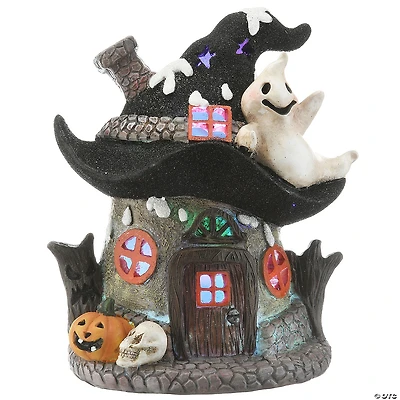 National Tree Company 7 in. Black Hat Haunted House with LED Light