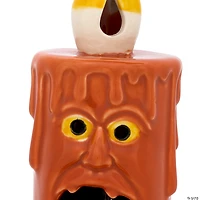 National Tree Company 7" Orange Halloween Porcelain Candle, 2 Warm White LED Light, Set of 2