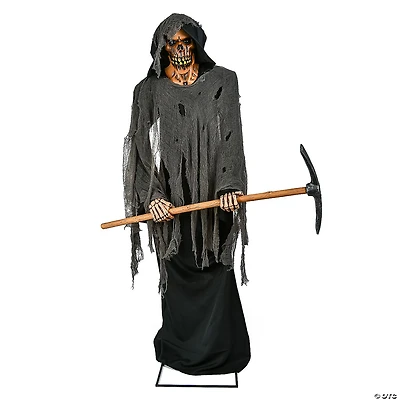 National Tree Company 72 in. Animated Halloween Gravedigger Skeleton, Motion Activated