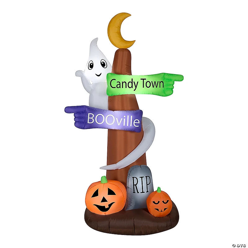 National Tree Company 8 ft. Signpost and Ghost
